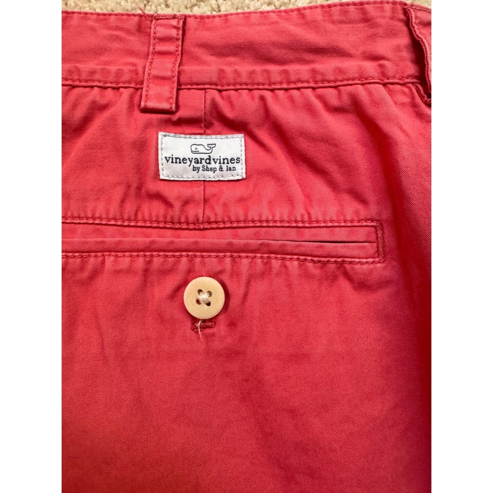 Vineyard Vines Mens Club Short Salmon Pink Cotton Twill Chino Shorts Size 38 - Picture 6 of 6